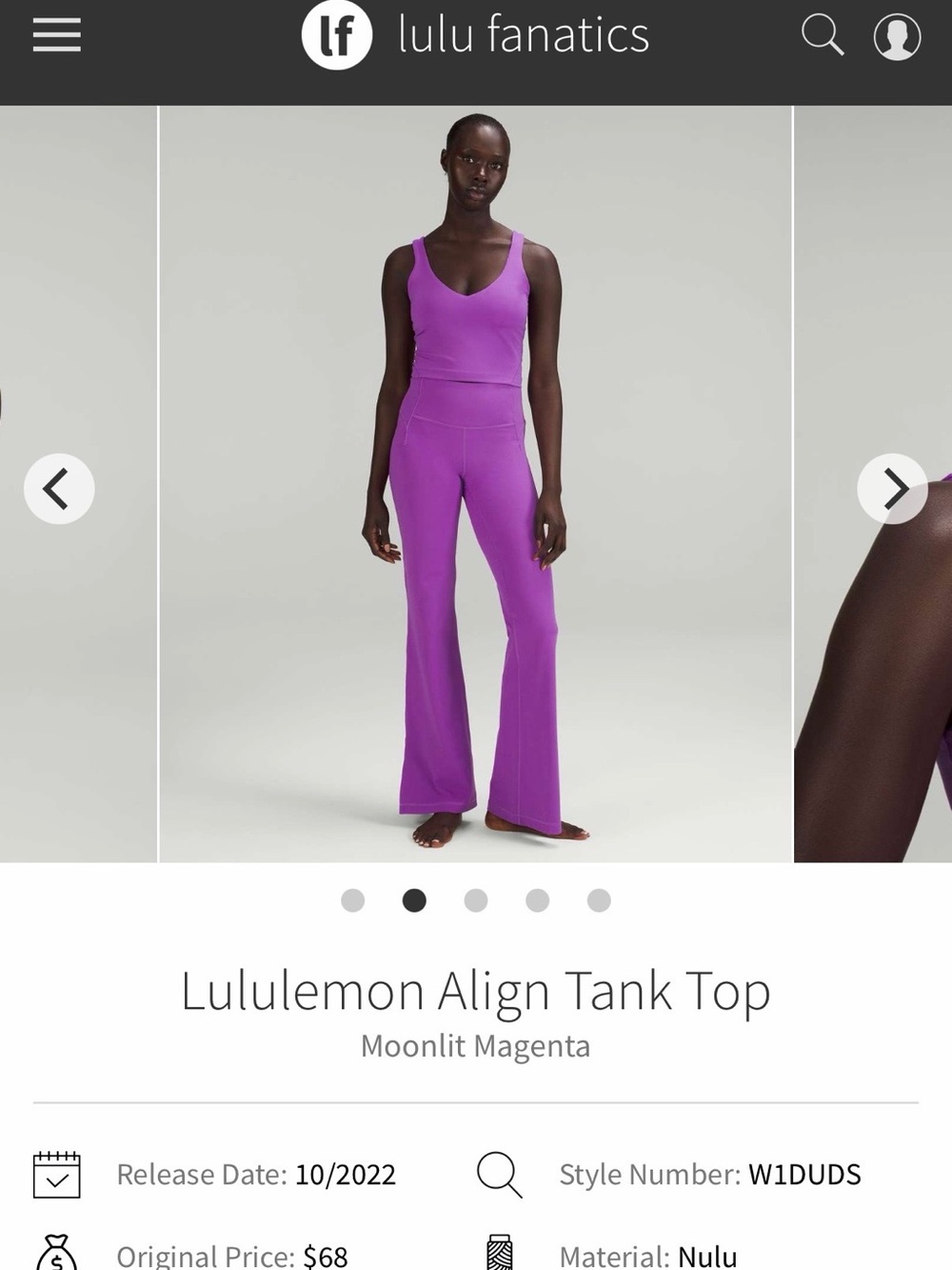 Lululemon Align Tank Top Moonlit Magenta